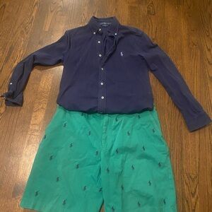 Classic vintage preppy Ralph Lauren Polo kelly green pony Shorts